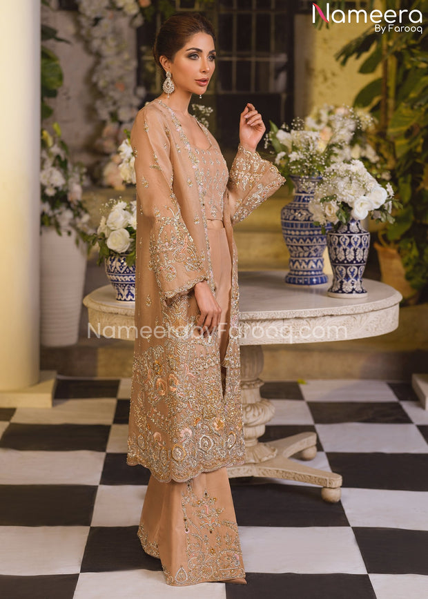 long coat style pakistani dresses Buy Jacket Style Embroidered Pakistani Wedding Clothing Online for Women in USA