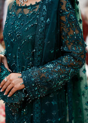 Pakistani Green Dress in Kameez Trouser Style