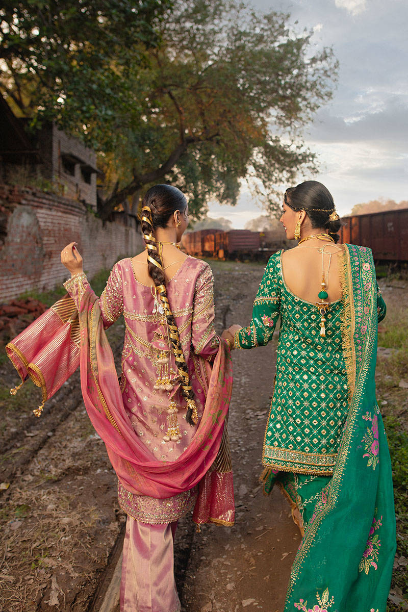 Pakistani Green Salwar Kameez for Mehndi
