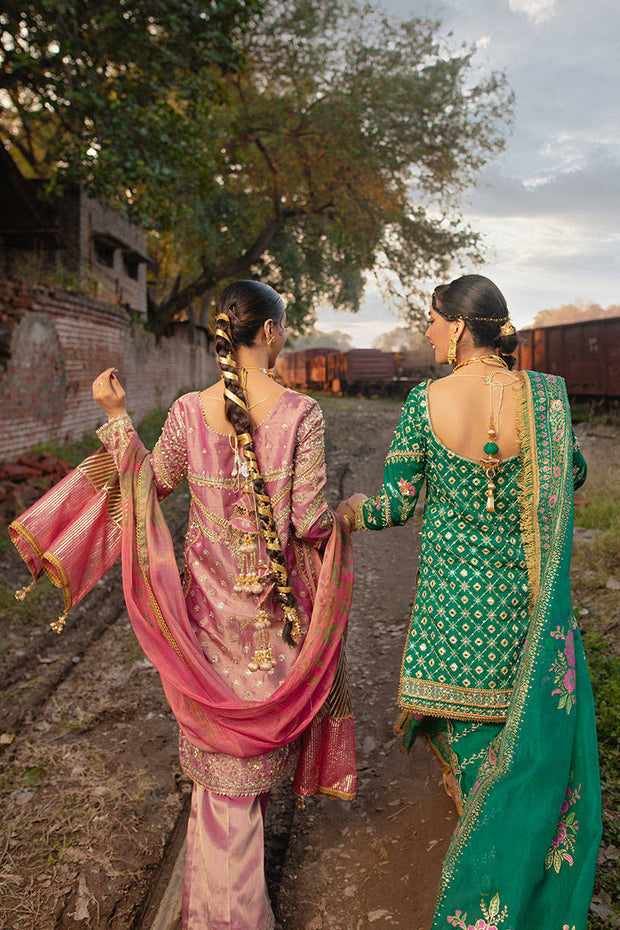 Pakistani Green Salwar Kameez for Mehndi
