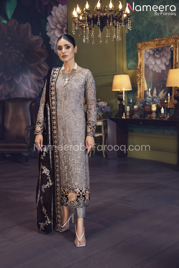 Pakistani Grey Dress