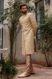Pakistani Groom Dress in Premium Karandi Sherwani Style