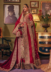 Pakistani Heavy Bridal Wedding Lehnga in Red Color