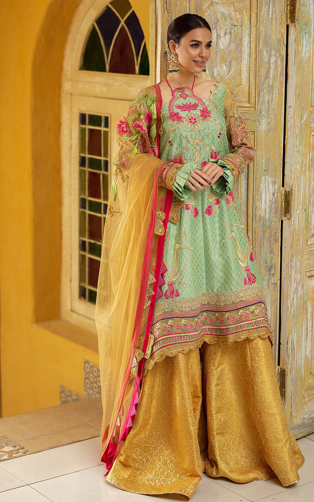 Buy Pakistani Jacquard Suit for Wedding Party Online – Nameera by Farooq