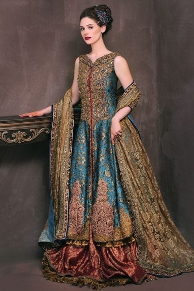 Pakistani Jamawar Bridal Lenga Wear