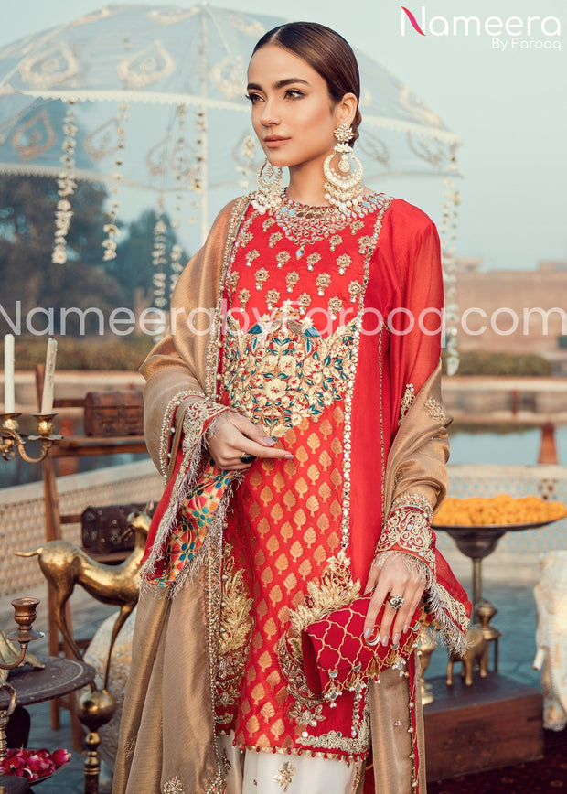 elegant Pakistani Jamawar Suits For Wedding Party Wear