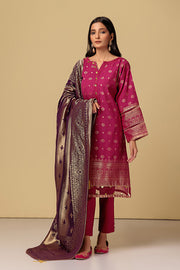 Pakistani Kameez Salwar Suit in Classical Jacquard Pink Lemonade