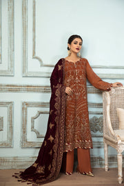 Pakistani Kameez Salwar in Rusty Brown Shade