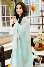 Pakistani Kameez Trousers in Sky blue and Pink contrast Party Dress 2023