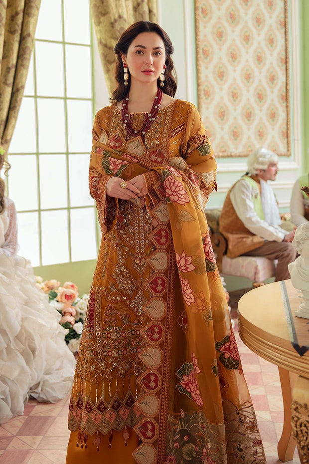 Pakistani Kameez with Palazzo in Orange Shade Designer