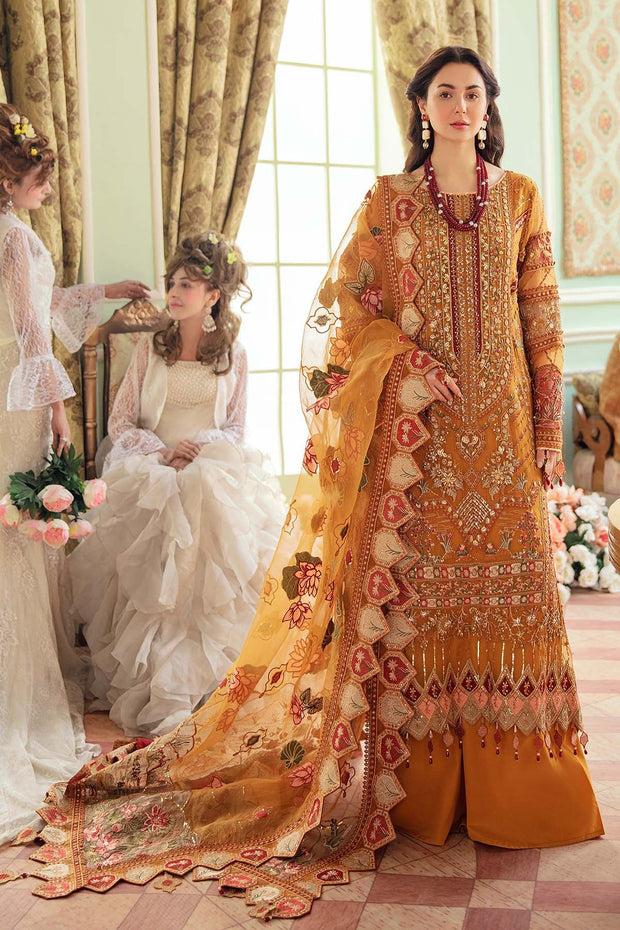 Pakistani Kameez with Palazzo in Orange Shade