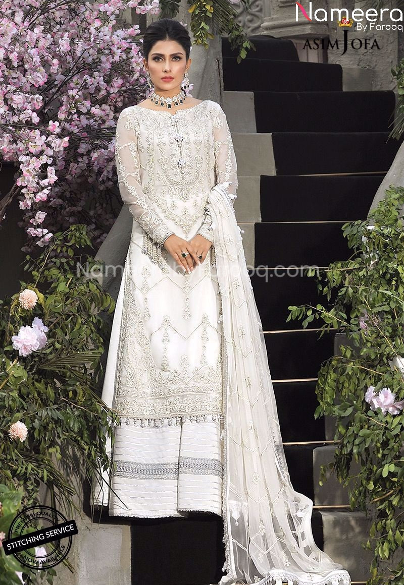 Pakistani Ladies White Party Dress 