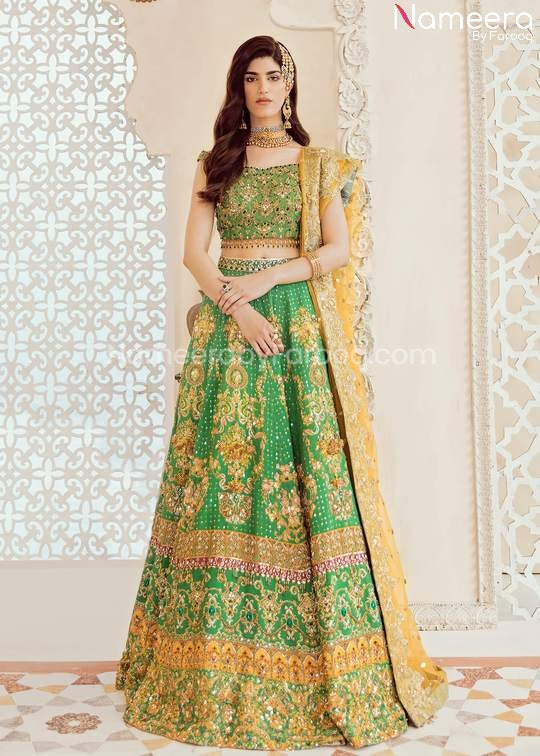 Pakistani Latest Lehenga Dress Online in Yellow