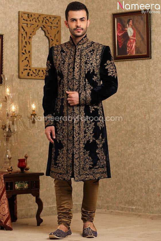 Buy Pakistani Latest Sherwani Design for Groom 2021 – Nameera by