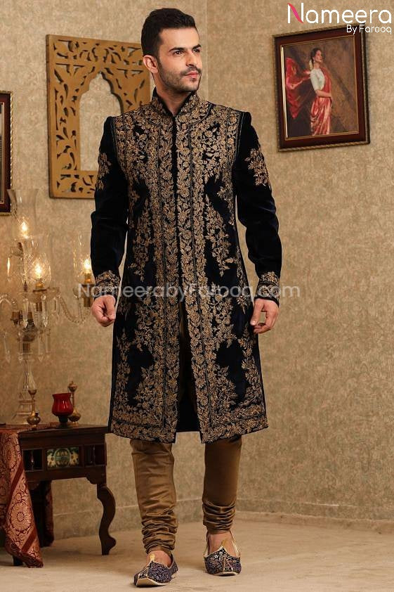 Buy Pakistani Latest Sherwani Design for Groom 2021 – Nameera by