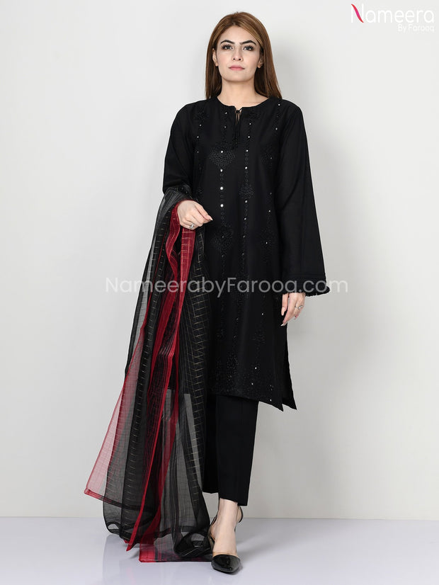 Pakistani Lawn Black Dress Suit 