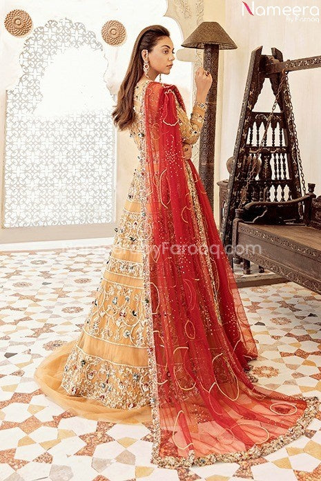 Pakistani Lehenga Choli for Bride Online 2021 Backside View