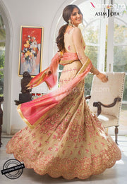 Pakistani Lehenga Choli for Girls with Embroidery Side Pose of Lehenga