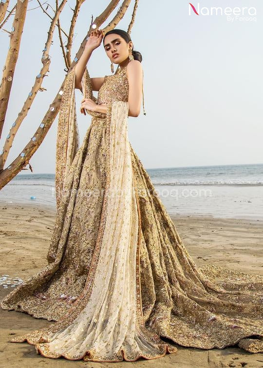 Pakistani Lehenga Choli in Gold