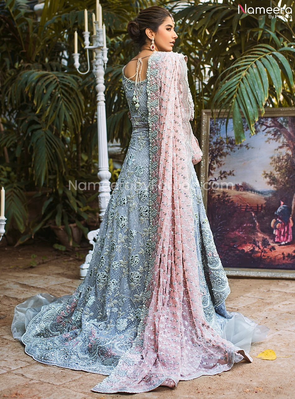  Pakistani Lehenga Dress for Bride Online Backside Look