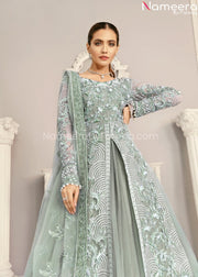 Pakistani Lehenga Dress with Open Shirt Online Front Look