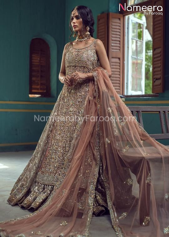 Pakistani Lehenga Dress with Embroidered Long Shirt BS29