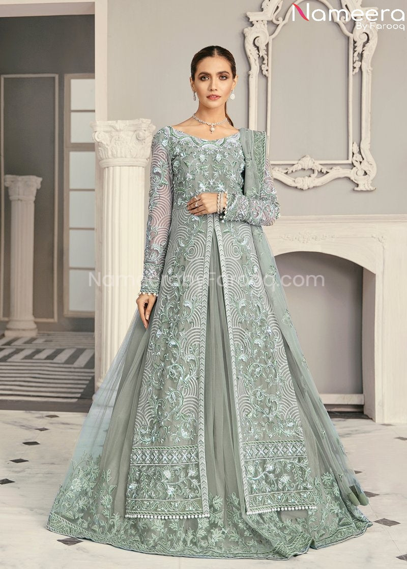 Pakistani Lehenga Dress with Open Shirt Online