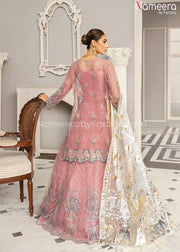 Pakistani Lehenga for Wedding Party with Kurti Backside View