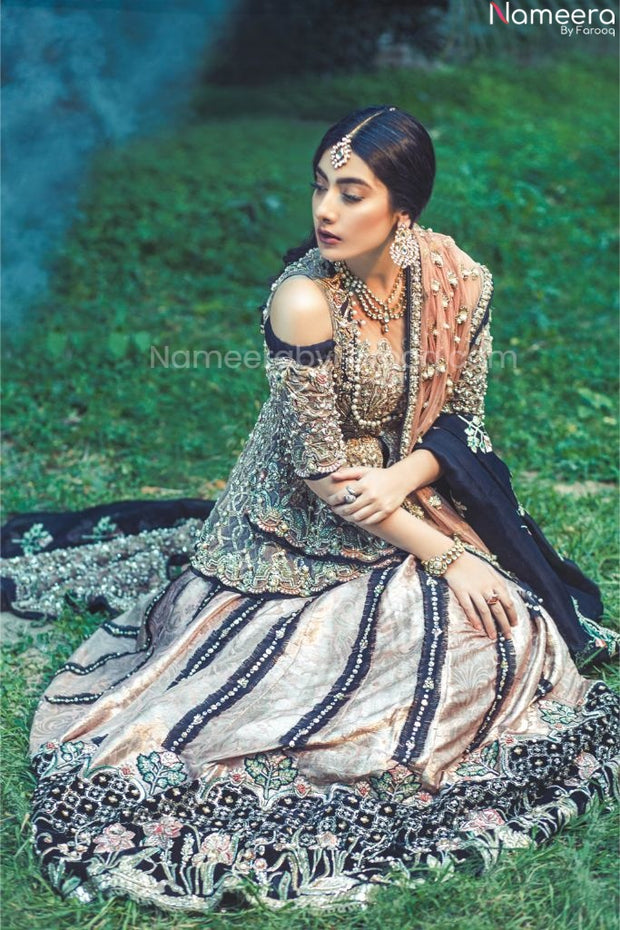 ﻿Pakistani Lehnga Bridal Dress in Peplum Frock  2022