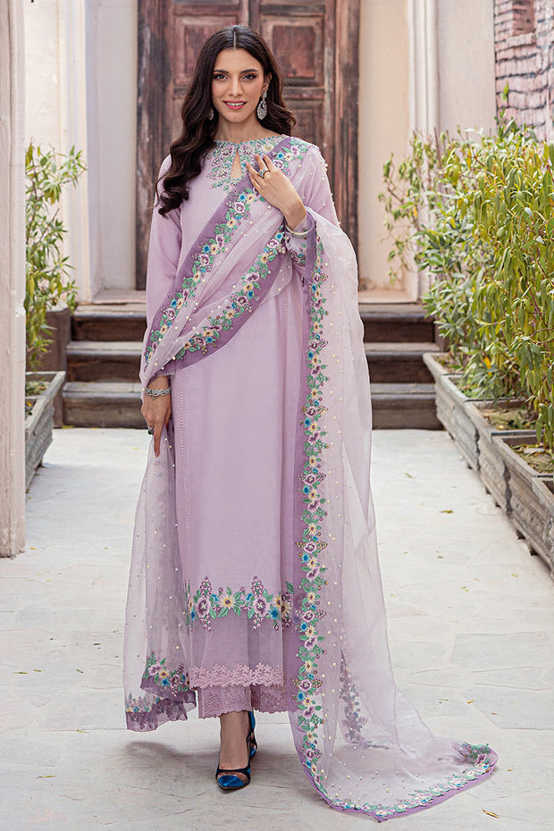 Pakistani Lilac Silk Salwar Kameez Ladies Party Dress