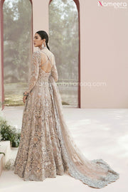 Pakistani Long Gown Dusty Pink Bridal Lehnga 2022
