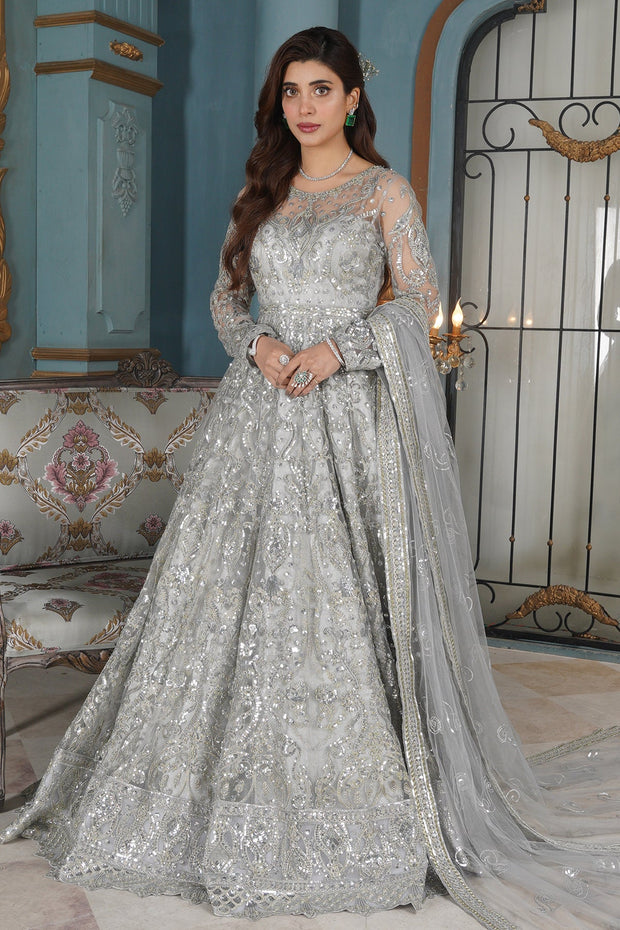 Georgette Embroidered White Gown Dress with Dupatta - GW0637