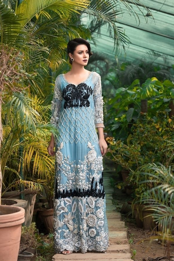 Pakistani Long Kameez Design Dress for Wedding Party #PN12