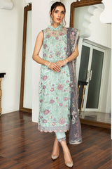 Pakistani Long Kameez in Capri Style with Dupatta Party Wear