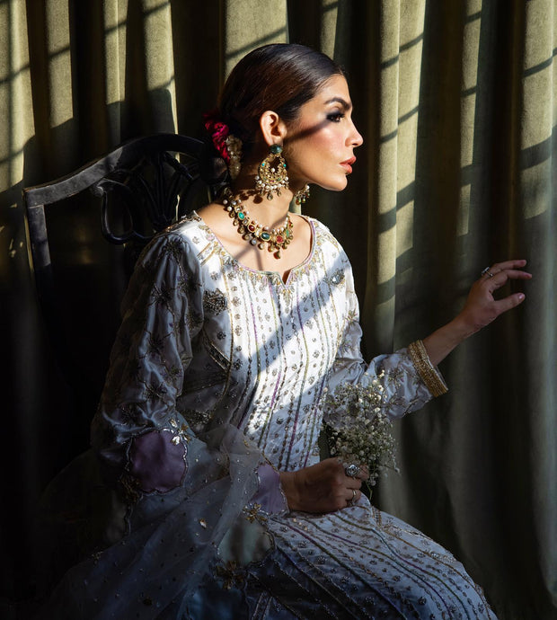 Pakistani Long Kameez with Trousers and Dupatta Dress Online