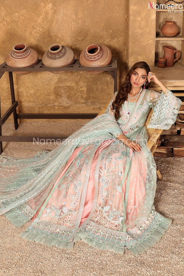 Pakistani Long Shirt Dress for Wedding Party #PR265