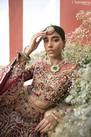 Pakistani Maroon Lehenga Bridal Dress 