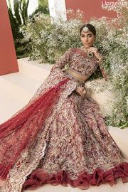 Pakistani Maroon Lehnga Bridal Dress 2022