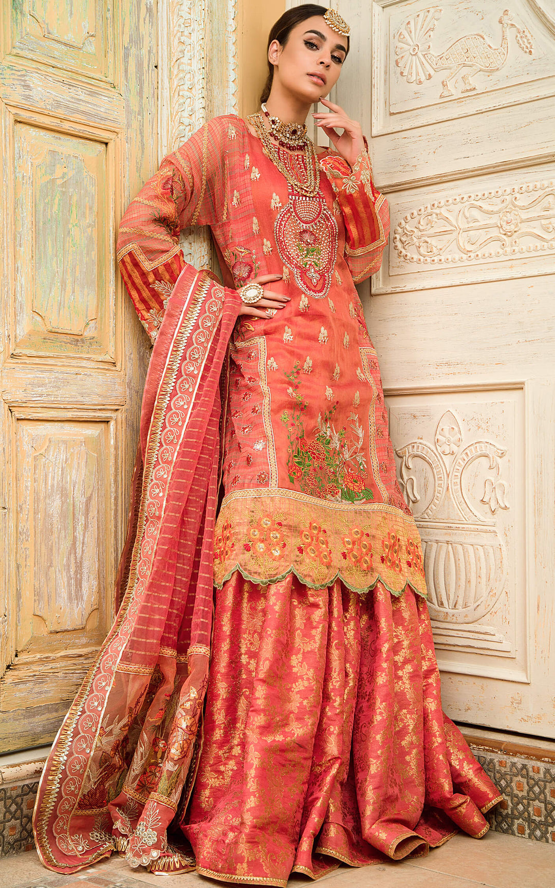 Buy Pakistani Masoori Party Dress with Embroidery Online Small Buy Pakistani Masoori Party Dress with Embroidery Online Small