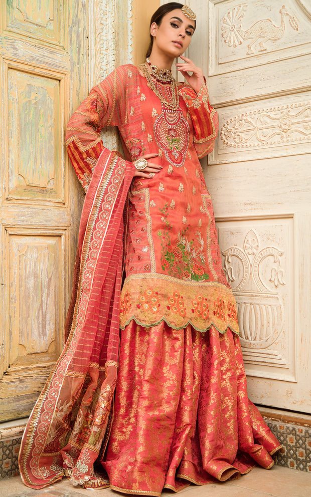 Pakistani Masoori Party Dress with Embroidery 