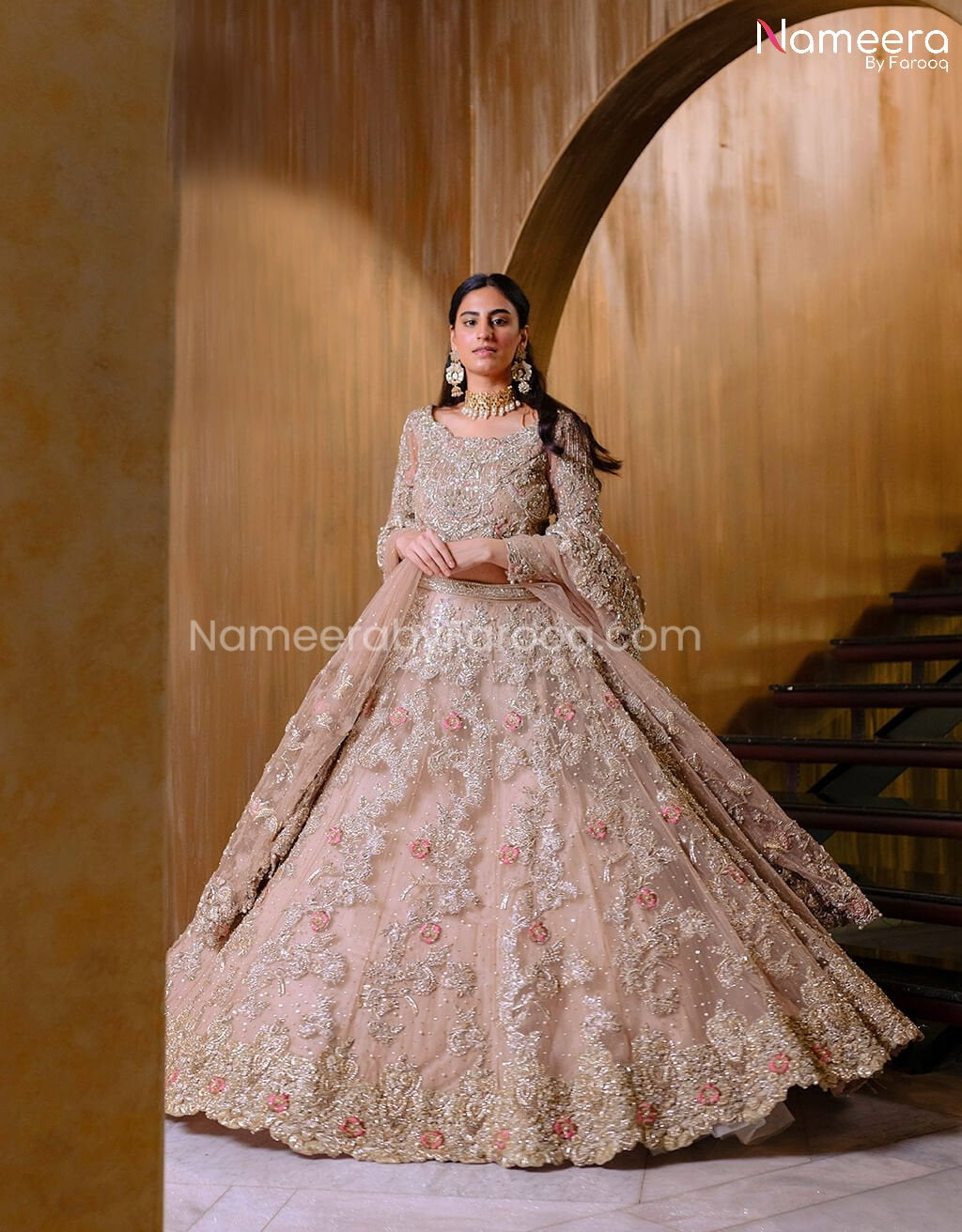 Buy Pakistani Maxi Bridal Dress With Embroidery Online Nameera By Farooq
