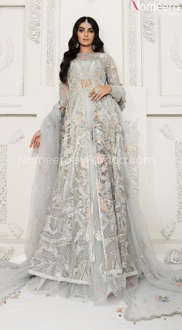 Pakistani Maxi Dress for Wedding with Embroidery #BR124