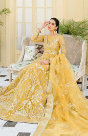 Pakistani Maxi Dress in Bright Yellow Shade Online