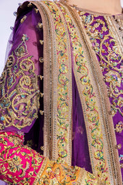 Pakistani Mehndi Dress in Jacket Sharara Style