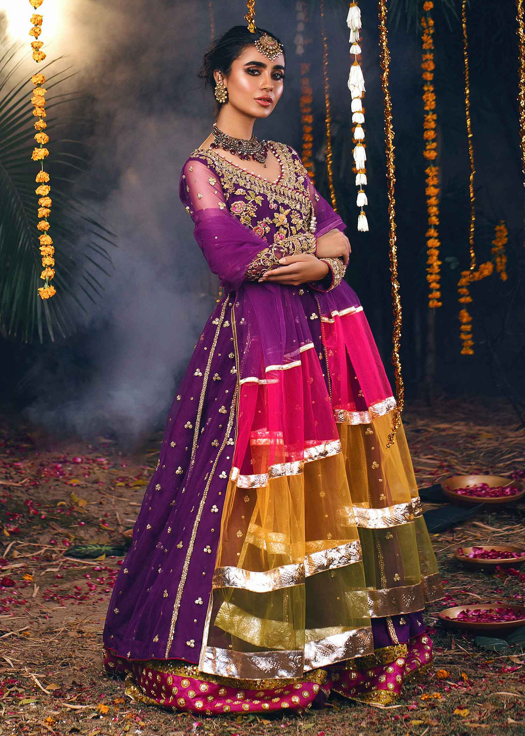 purple mehndi dress Latest Mehndi Lehenga Choli and Mehndi Dresses trends for Wedding Season 2026