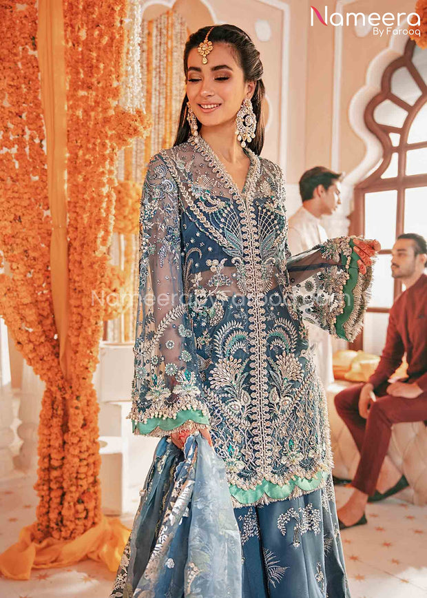 Pakistani Mehndi Sharara Dress