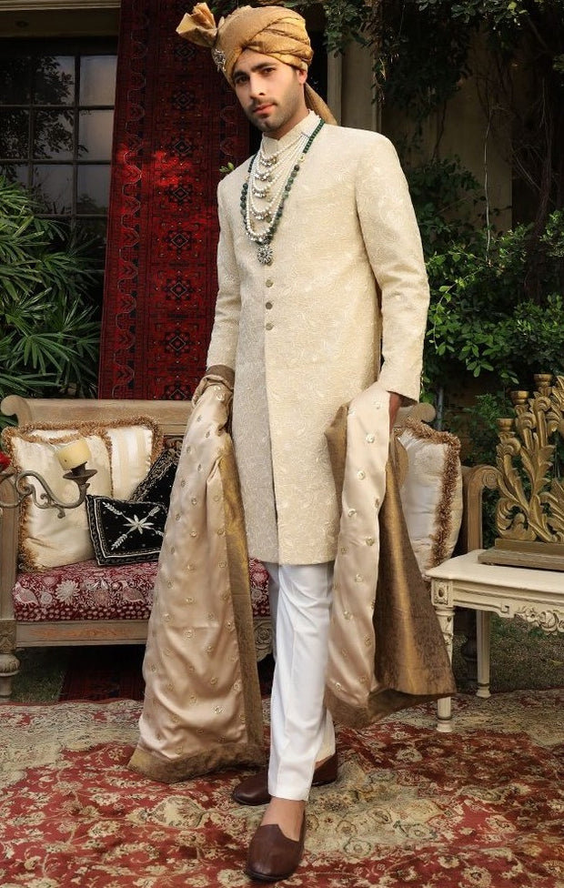 Pakistani Men Sherwani Shawl Style Designer Dress