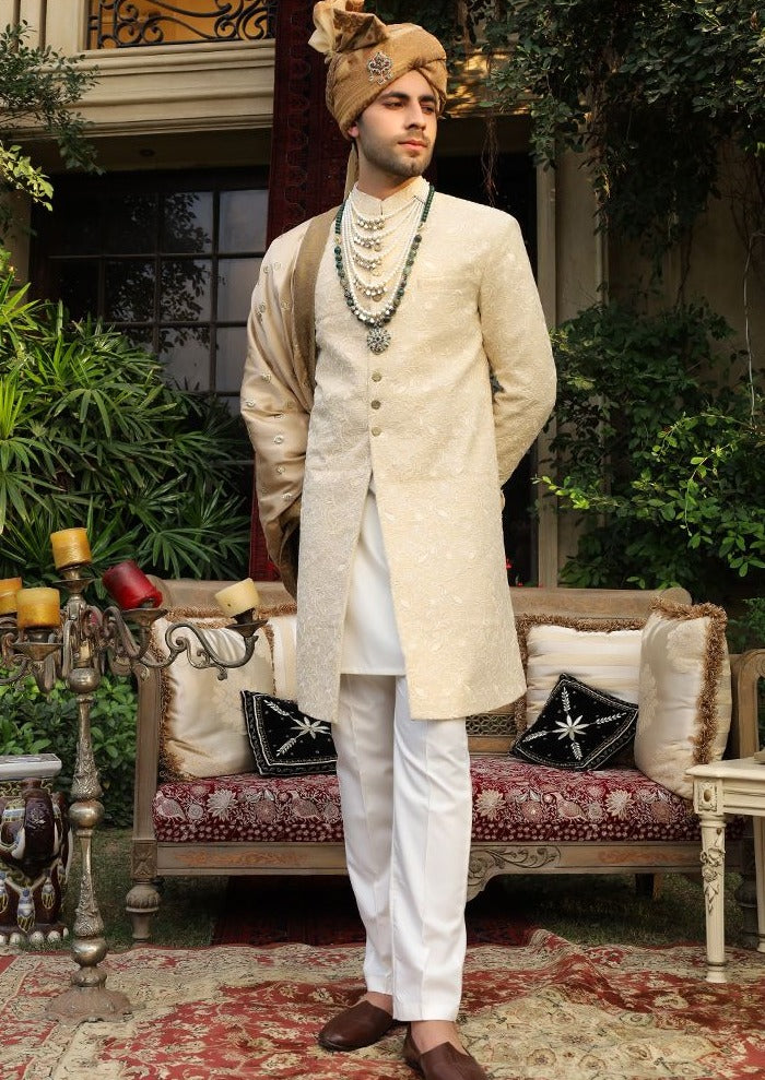 Pakistani Men Sherwani Shawl Style 