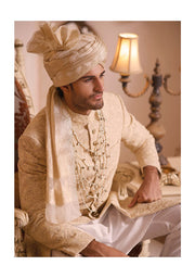 Pakistani Men Skin Sherwani with Shawl in Red #GN72