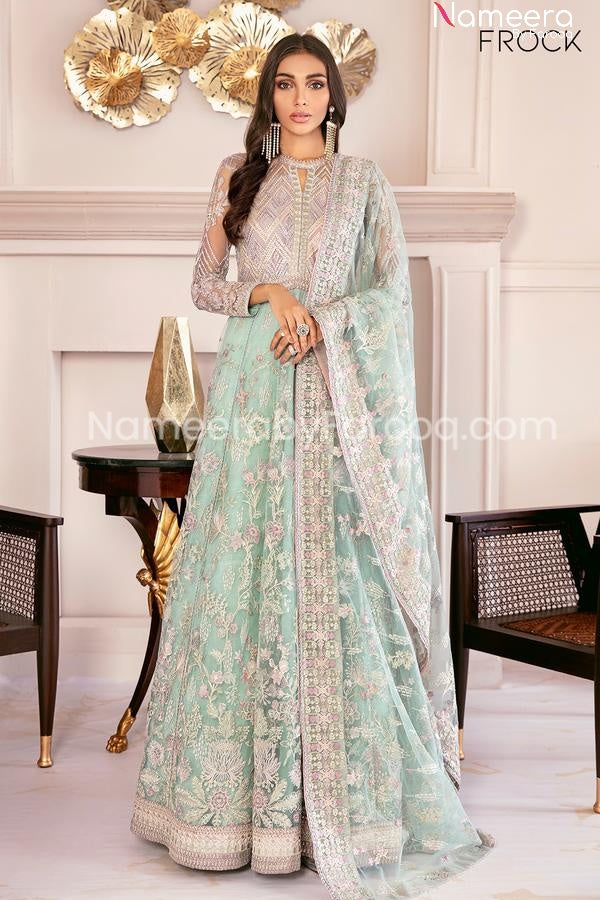Pakistani Mint Green Dress with Kora and Zardozi Work 2021 MEDIUM Pakistani Mint Green Dress with Kora and Zardozi Work 2021 MEDIUM
